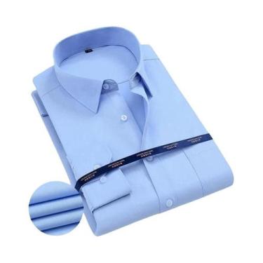 Imagem de Camisa Social Masculina Branca De Manga Longa Confortável Ajuste Padrã