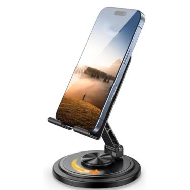 Imagem de Suporte de celular para mesa – [rotação de 360°] Suporte de telefone de mesa ajustável resistente, suporte dobrável para celular, acessórios de mesa de escritório para iPhone 17 16 15 14 Pro Max Air