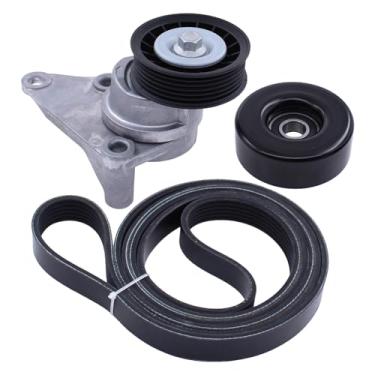 Imagem de MOTOKU Kit de tensor de correia de transmissão e polia de correia serpentina para Chevy Avalanche Suburban Express Silverado 1500 2500 3500 Tahoe Trailblazer GMC Sierra Savana Envoy Yukon Escalade 4.8
