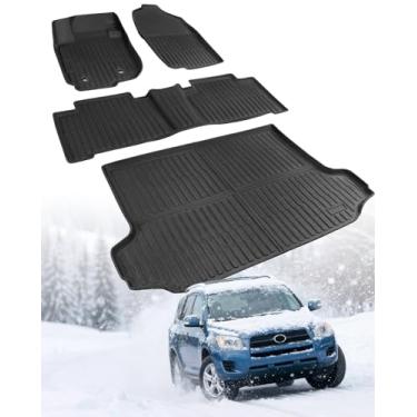 Imagem de Tapetes de chão forro de carga para Toyota Rav4 2012-2006 (apenas 5 assentos) Tapetes de borracha TPE e tapete de porta-malas para acessórios Rav-4 2006 2007 2008 2009 2010 2011 2012 conjunto completo