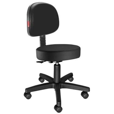 Imagem de Cadeira de Cabeleireiro Giratória Profissional - Regulagem a Gás, Base Estrela, Capacidade 110kg, para Salão e Tatuador(Preto)