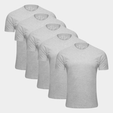 Imagem de Kit Camiseta Básica Masculina c/ 5 Peças-Masculino