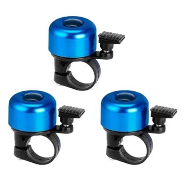 Imagem de 1~3 pçs sino da bicicleta liga de alumínio mtb chifre anel segurança som alarme guiador ciclismo aviso alarme crianças acessórios da bicicleta(Blue 3pcs)