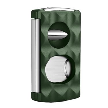 Imagem de JDIME Cortador de charutos, corte em V de aço inoxidável, com perfurador, suporte, lâmina afiada, acessório de viagem para fumar, caixa de presente, CE-24HM(C)