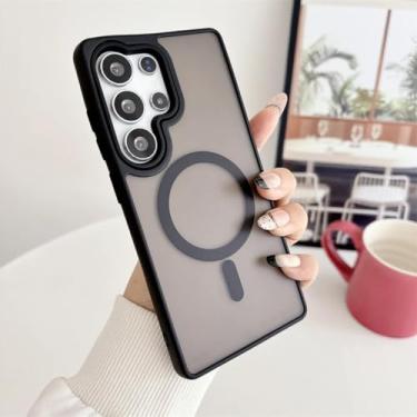 Imagem de Capa resistente a impactos de nível militar para Samsung S25 S24 S23 S22 Ultra Plus A56 A36 A16 A55 A26 A15 A35 com ímã (para Galaxy A56/preta)