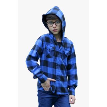 Imagem de Camisa Flanela Xadrez Country Toca Infantil Menino 1 Ao 16., Azul com 