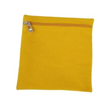 Imagem de Vaveren Bolso lateral embutido com zíper, invisível, em lona, fácil de instalar, para celular, ideal para roupas, casacos e moletons. Seguro, Amarelo
