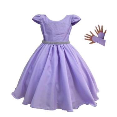 Imagem de Vestido Curto Princesa Rapunzel Lilás para Festa e Aniversário - Algão