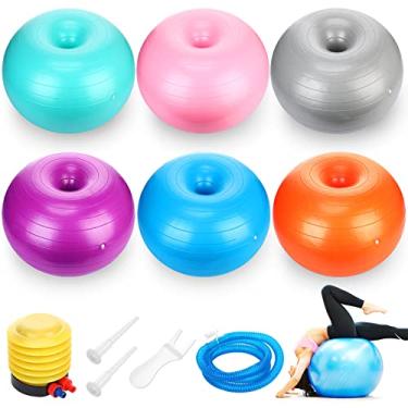 Imagem de Honoson 6 peças de assento flexível de donut para sala de aula Elementar Yoga Balance Exercício Bola Cadeira para crianças adultas, presentes de formatura, presente de festa de primeiro dia de aula