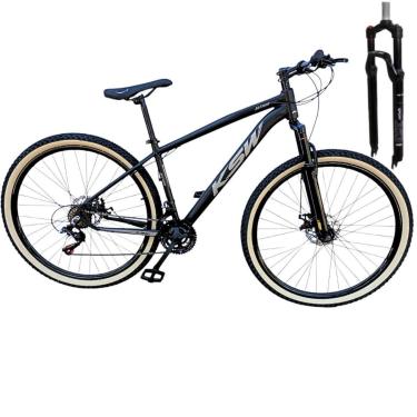 Imagem de Bicicleta Ksw Aro 29  Trava no Ombro 24 Velocidades Pneus Faixa Amarelo-Unissex