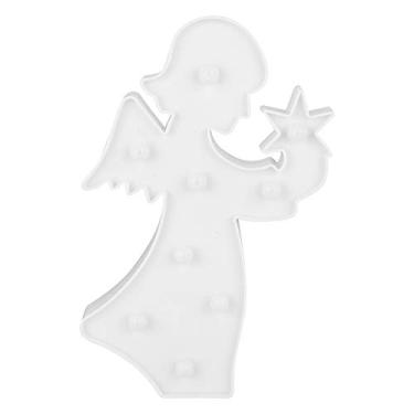 Imagem de Hyuduo Luz Noturna de Fada de Anjo, Decoração Branca Quente de Plástico LED para Casa Com Gancho Pendurado, Alimentada por Bateria para Quarto de Crianças, Presente de Festa de Natal Dos (Branco