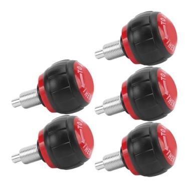 Imagem de SPYMINNPOO Conjunto de Substituição de Botão de Mola de Plástico de Ferro para Bicicletas de Exercício, Botão de Ajuste Fácil de Instalar para Equipamentos de Fitness, Pacote de 5 Peças (Preto