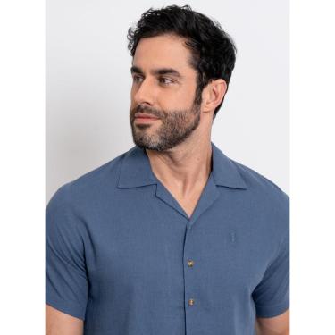 Imagem de Camisa Linho Aleatory Manga Curta Above Azul-Masculino
