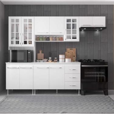 Imagem de Cozinha Modulada Compacta Fidelitá Lisboa 4 Peças 260cm 11 Portas 3 Ga