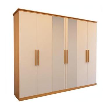 Imagem de Guarda-Roupa Bom Pastor Vellar 6 Portas Naturale  Off White