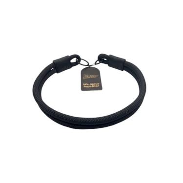 Imagem de Coleira De Corda Dupla Preta 65cm Resistente Acqua Wave