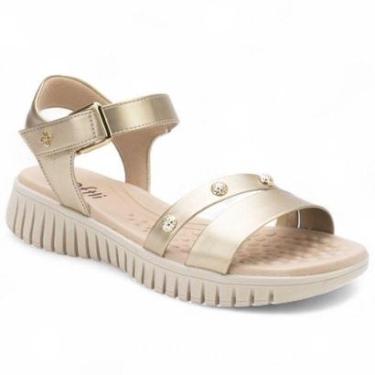 Imagem de Sandália Feminina Papete Flatform Light Gold Softli 10027.10306-Feminino
