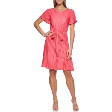 Imagem de DKNY Vestido feminino plissado de jérsei, Furador, 44