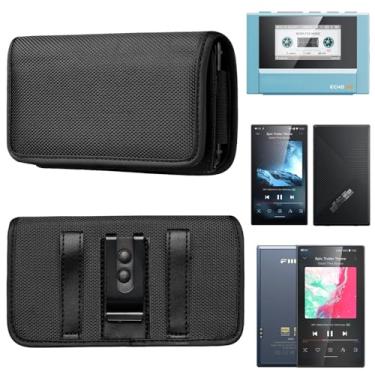 Imagem de Ranyi Capa para leitor de MP3 SnowSky/FiiO Echo Mini/FiiO M21 M23/JadeAudio/FiiO JM21 MP3 Player, coldre horizontal de nylon com clipe de cinto compatível com leitor de MP3 FiiO M21 M23 JM21