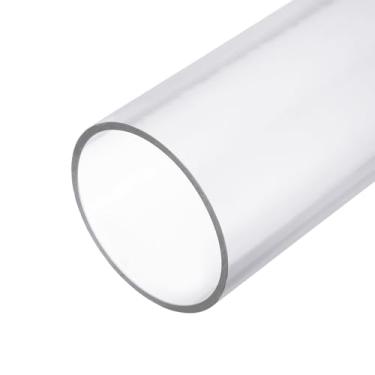 Imagem de YELARXI Tubo de PVC transparente, tubo rígido de alto impacto, tubo redondo de vinil de plástico - adequado para (jardim/casa/coleta de poeira/aquário/aquário), diâmetro externo de 8 cm, diâmetro