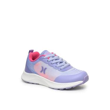 Imagem de Hurley Tênis infantil listrado – Tênis de corrida leve para meninos e meninas com cabedal respirável, palmilha acolchoada e sola de tração durável – Tênis esportivo diário para escola, esportes e