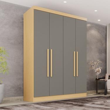 Imagem de Guarda-roupa Casal 4 Portas 2 Gavetas França Espresso Móveis Jequitibá/Granizo