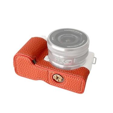 Imagem de Vroomoto Capa protetora para câmera portátil, estilo retrô, bolsa de transporte, abertura inferior, design de substituição para câmera Sony ZVE10