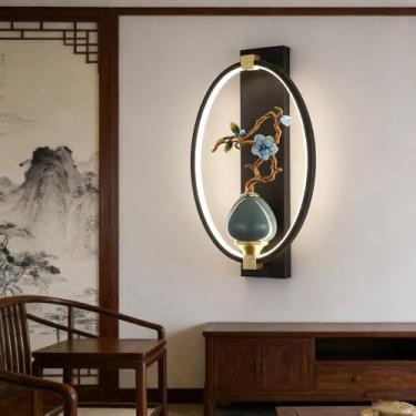 Imagem de OUFULA Contemporânea Lâmpada de parede LED Chinês Criativo Sala Quarto Estudo Villa Hotel Casa de Chá Corredor Escadas Luz (Estilo 10)