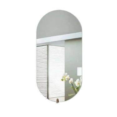 Imagem de Espelhos Lapidado Para Banheiro Sala Quarto espelho com led portatil (Oval 80x50 cm,Led Frio)