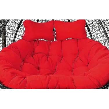 Imagem de Almofada de substituição para cadeira suspensa de jardim tipo ovo, 2 lugares, 59 x 43 polegadas (150 x 109 cm), almofada para cadeira suspensa dupla tipo rede (cadeira não incluída).