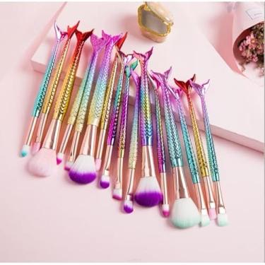 Imagem de Kit 4 Pincel Sereia Para Maquiagem Blush Contorno Pó Sombra