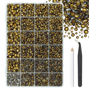 Imagem de 2 mm, 3 mm, 4 mm, 5 mm, 6 mm, resina de cristal marrom âmbar, strass plano para artesanato deslumbrante, pedras planas, diamantes, pingentes para unhas, copos, garrafas, artesanato, roupas, sapatos