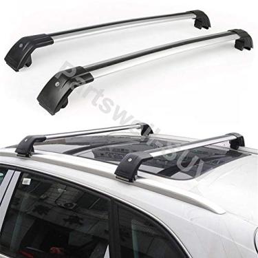 Imagem de YiXi-Partswell 2 peças de rack de teto travável barras transversais bagageiro alumínio adequado para Volvo XC40 2018-2020 - prata