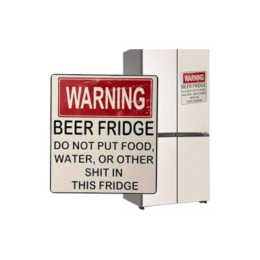 Imagem de Ímã de geladeira de cerveja de aviso, acessórios de cozinha, sinal de aviso engraçado, adesivos de cerveja, adesivos magnéticos "NÃO coloque comida, água ou outras nesta geladeira" Acessórios