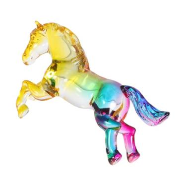Imagem de PRETYZOOM Estátua de cavalo de cristal: decorações colecionáveis do ano do coelho 2026 estatueta de cavalo do zodíaco chinês ornamento de peso de papel animal presentes de ano novo