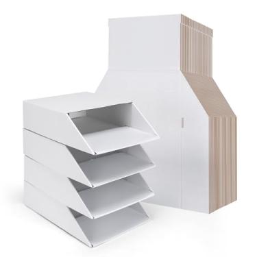 Imagem de EXYGLO 35 bandejas de papel empilháveis de papelão, suporte de mesa, organizador de arquivos de documentos para escritório, sala de aula