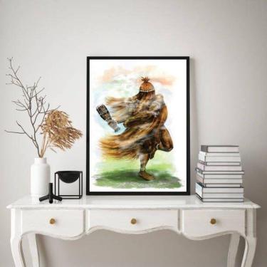 Imagem de Quadro Decorativo Orixá Omolu 33X24Cm - Com Vidro