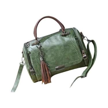 Imagem de Bolsa De Ombro Feminina Com Decoração De Borla, Grande Capacidade, Zíp