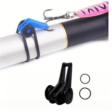 Imagem de Varas de pesca e ganchos de plástico para iscas, acessórios e ferramentas de pesca portáteis 10 peças/conjunto, preto