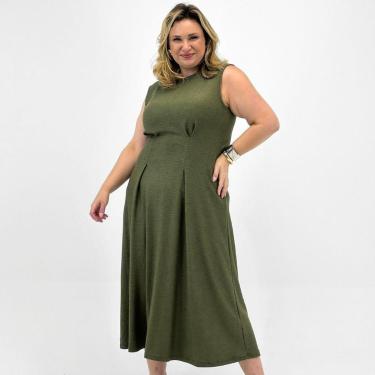 Imagem de Vestido Malwee Plus Size Regata Midi Feminino-Feminino