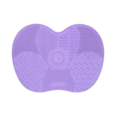 Imagem de Almofada De Silicone Em Formato De Maçã Para Limpeza De Pincéis De Maq