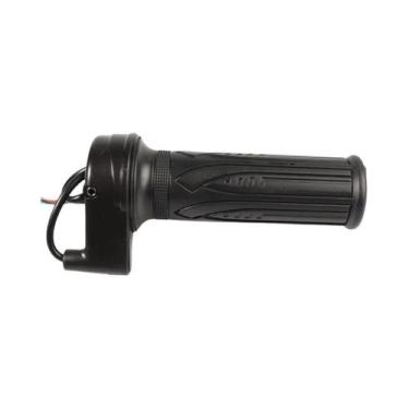 Imagem de Manopla De Couro Preto Para Bicicleta Elétrica Com Controle De Velocid