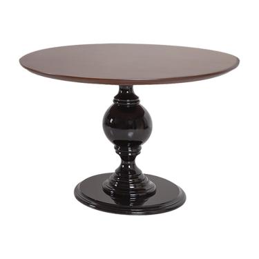 Imagem de Mesa de Apoio Decorativa Vênus 90x76 Preta/Imbuía - Gran Belo