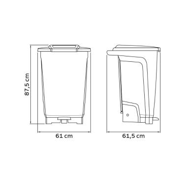 Imagem de Lixeira Tramontina T-Force Coleta Seletiva Metal em Polipropileno Amarelo 100 L