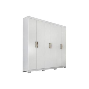 Imagem de Guarda Roupa Casal 6 Portas E 3 Gavetas Clara Flex Branco - Panan
