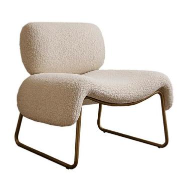 Imagem de Poltrona Decorativa Versatil Calm Super Boucle Pés em Metal - Zahav Mo