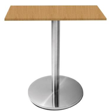 Imagem de Mesa Beta Inox 75 Cm (altura) Disco Redondo Tampo Mdp Quadrado 70 Cm (larg) X 2,50 Cm (alt) Samba