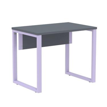 Imagem de Mesa Escritório P25 Tub Pandin 90 Cm (larg) Tampo Mdp Grafito Pé Aço Tubular Lilás