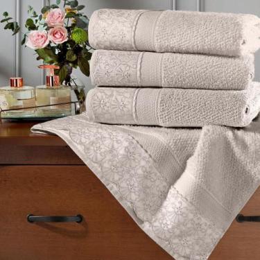 Imagem de Jogo de Banho Toalha Buettner Melody Renda Cris 5Pçs, FENDI