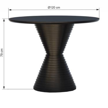 Imagem de Mesa De Jantar Apollo Tampo Redondo 120 Preto